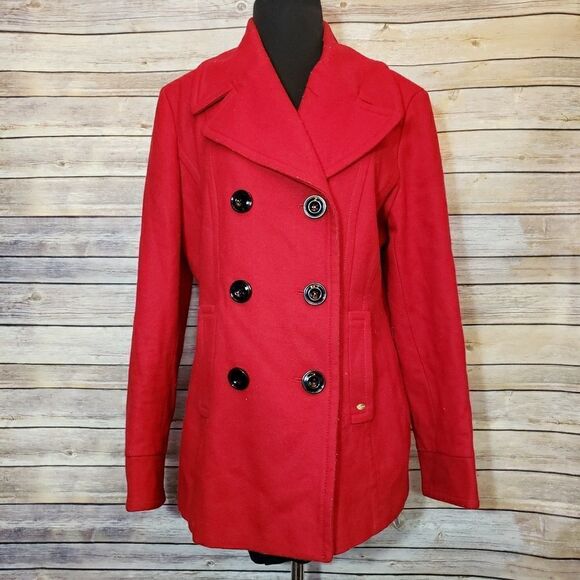 Ellen Tracy Double Breasted Wool Blend Coat - Picture 6 of 8